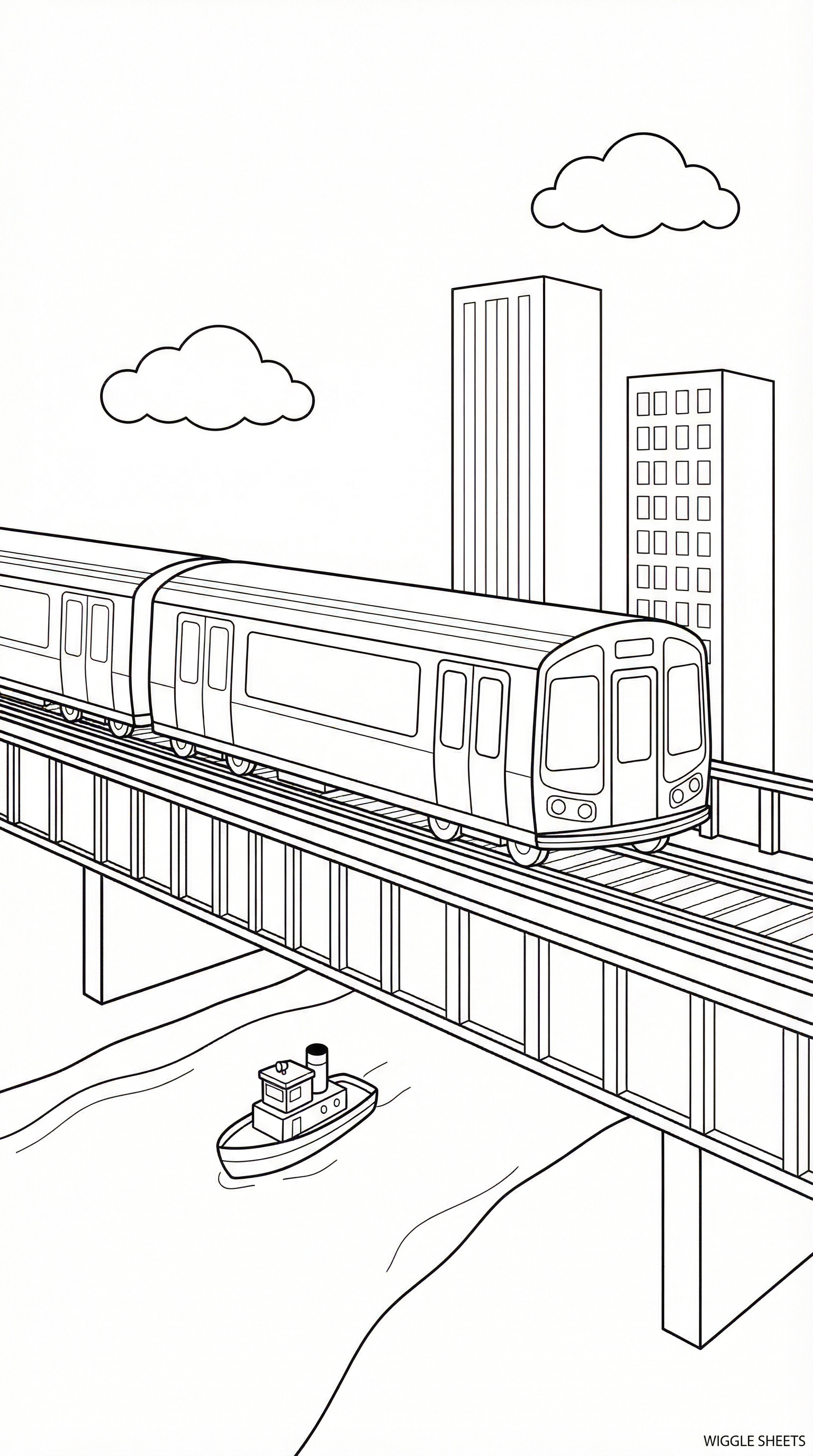 Subway Bridge Coloring Page